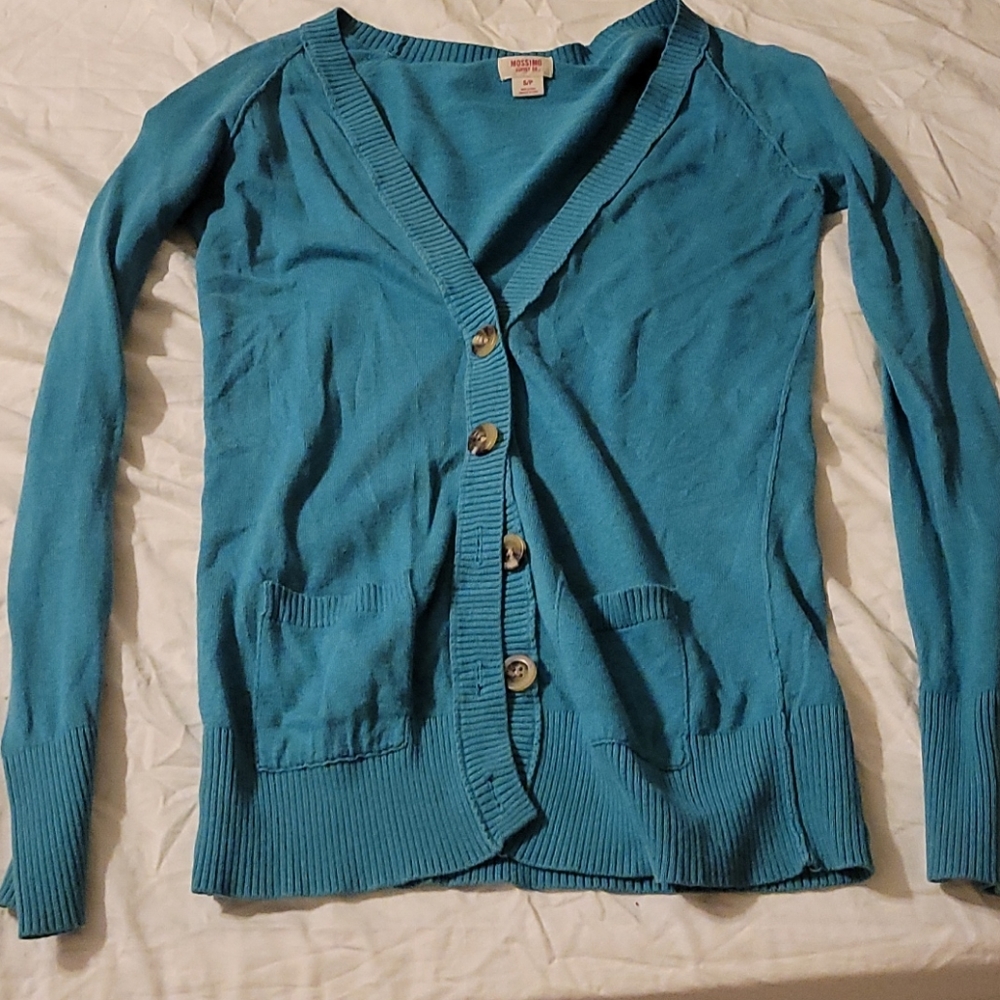 Turquoise Button Down Sweater